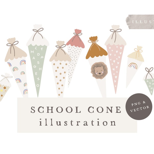 SCHOOL BUNDLE / vector file clipart Einschulung Back to school