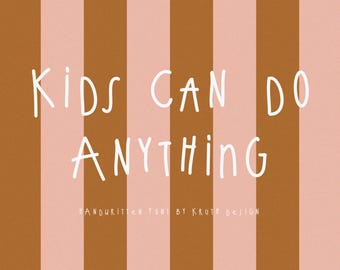 FONT KIDS / handwritten smile face peace font for logo, wedding, kids casual chic style modern calligraphy hand lettering fonts