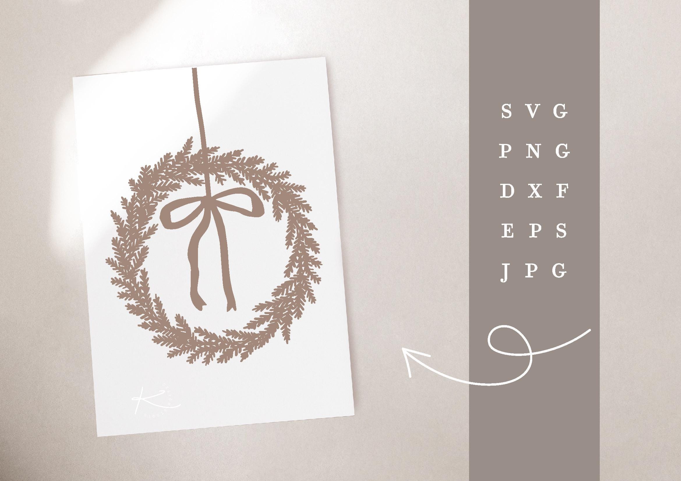 PLOTTER FILE WREATH / Svg Png Dxf Jpg Eps File Advent Wreath Christmas ...