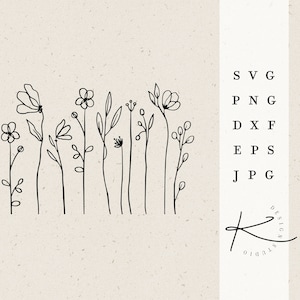 WILDFLOWER PLOTTERDATEI / svg png dxf jpg eps file bundle for plotter datei