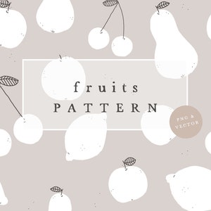 PATTERN VINTAGE FRUITS / hand drawn seamless Kids Pattern for Graphic Design, Fabrics and many more