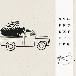 PLOTTER FILE PICK UP / svg png dxf jpg eps file Christmas fir tree Christmas tree Van