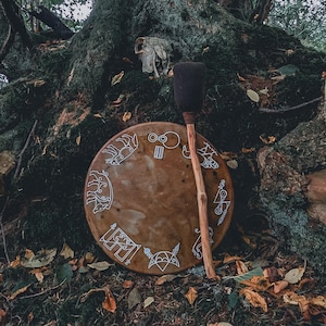 12&#39;&#39; Shamanic Pictish Deer medicine drum - shamanic drums UK