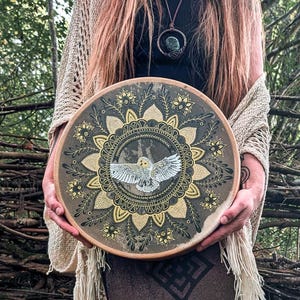 14&#39;&#39; Shamanic Owl medicine drum - shamanic drums UK