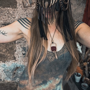 Deer antler necklace - Ceridwen and Nauthiz