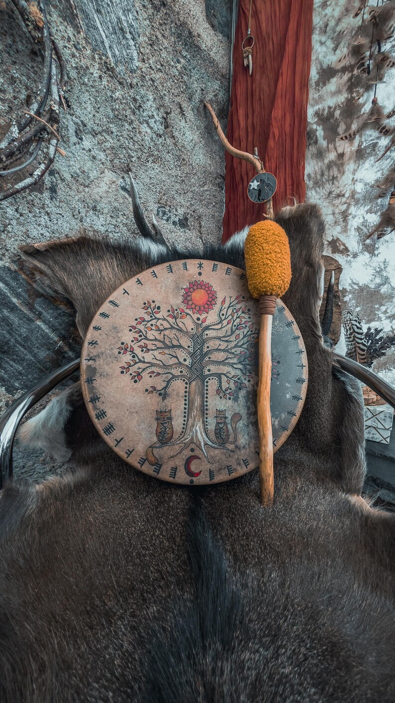 14'' Shamanic Deer Medicine Drum – Ethically Sourced Ritual Healing ...