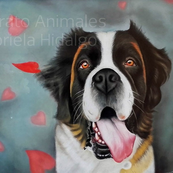 Retrato de una mascota personalizado a pastel a partir de una foto Regalo de Navidad Pintura de animal recuerdo de perdida perro gato