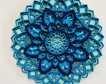Kit de manualidades de mandalas en capas: arte 3D, incluye pintura
