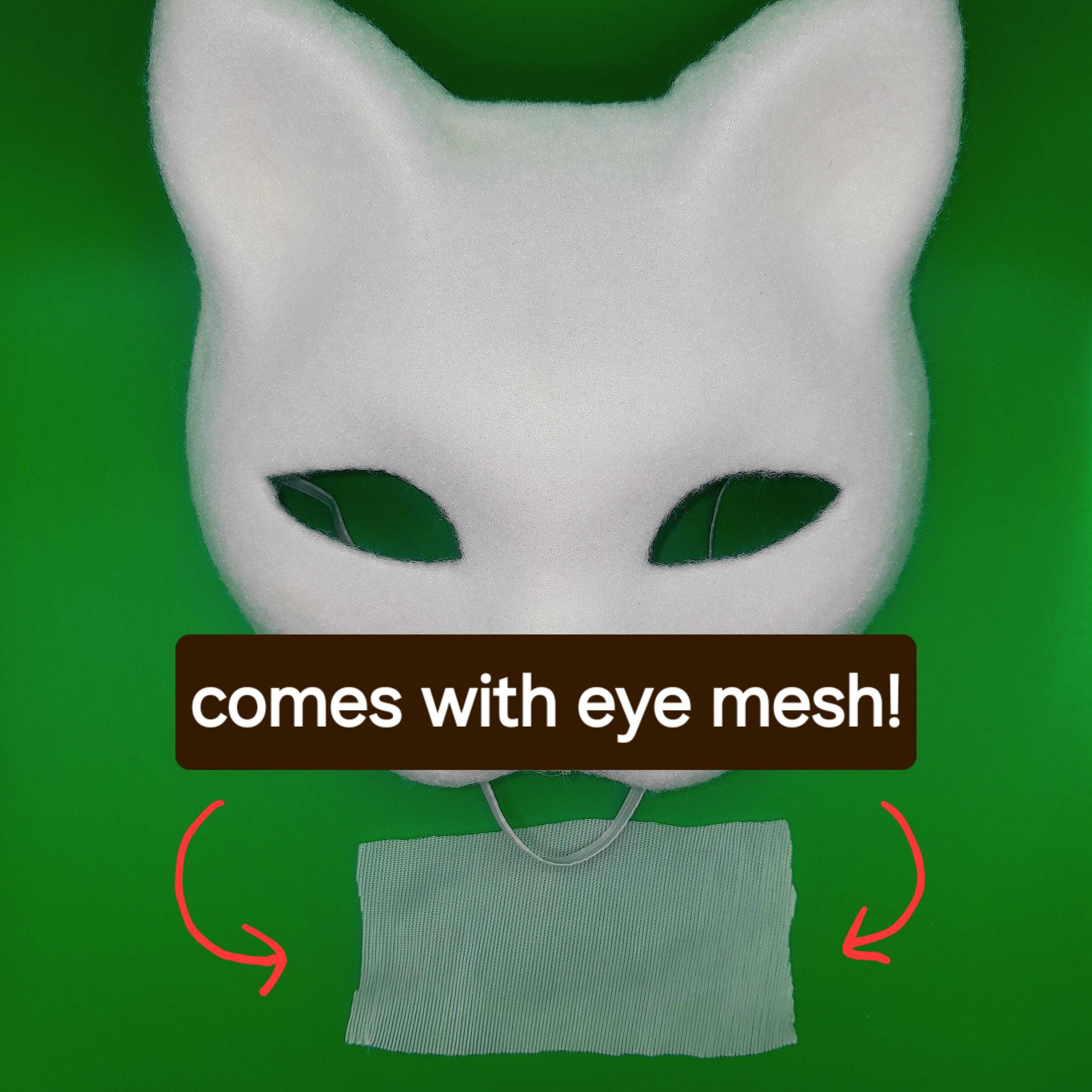 Handmade Plain Blank White Therian Cat Mask Kit With Mesh - Etsy UK