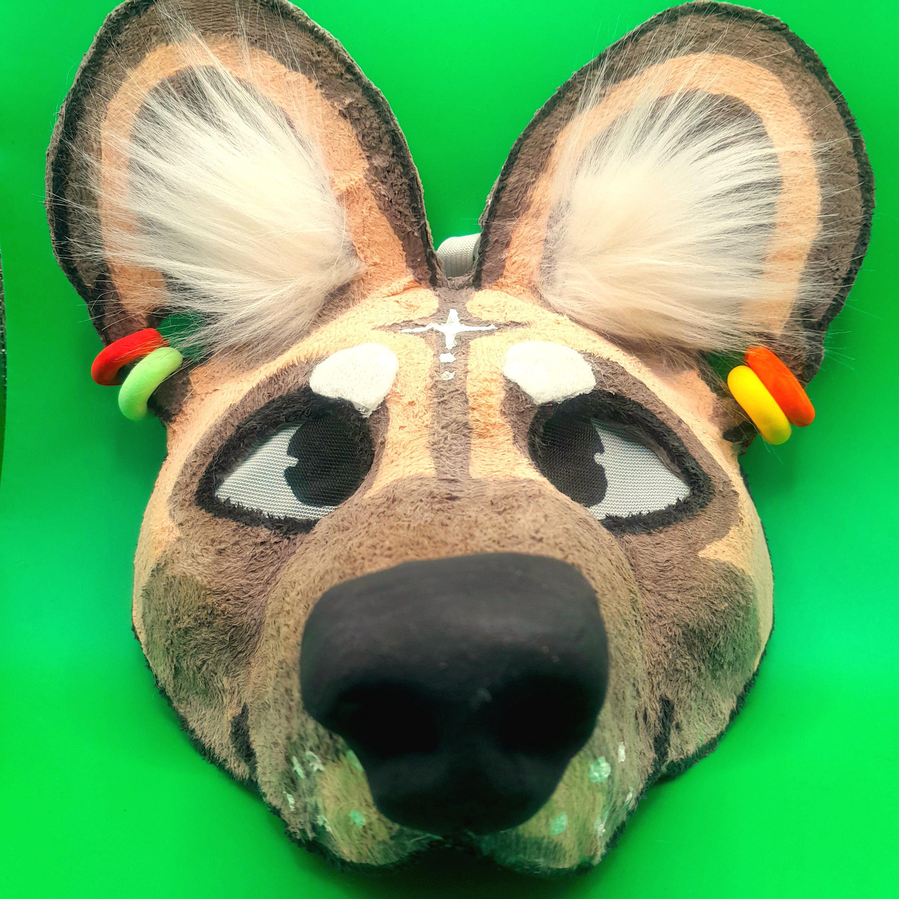 HQ Handmade African Wild Dog Therian Furry Mask Cosplay Faux Fur  display picture 1