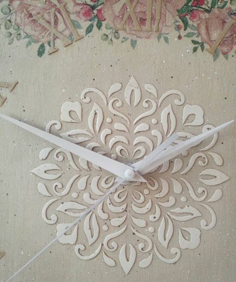 12 Vintage Style French Wall Clock With Shabby Pink Etsy