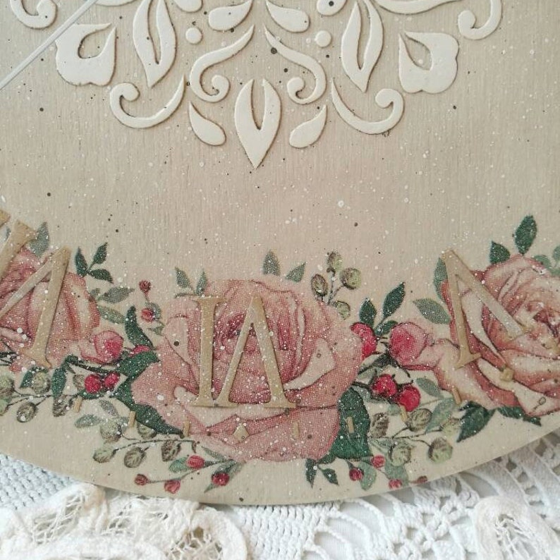 12 Vintage Style French Wall Clock With Shabby Pink Etsy