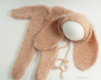 knitted bunny romper