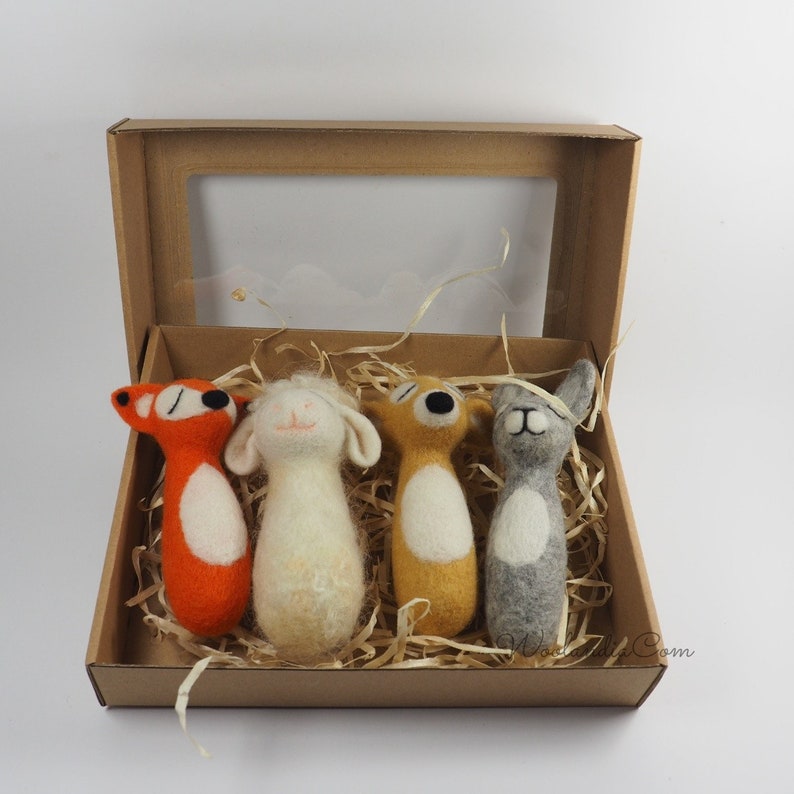 RTS felted newborn baby posing stuffed toys animal set felt bunny doe fawn deer deer sheep lamb fox girl boy Easter photo photography props