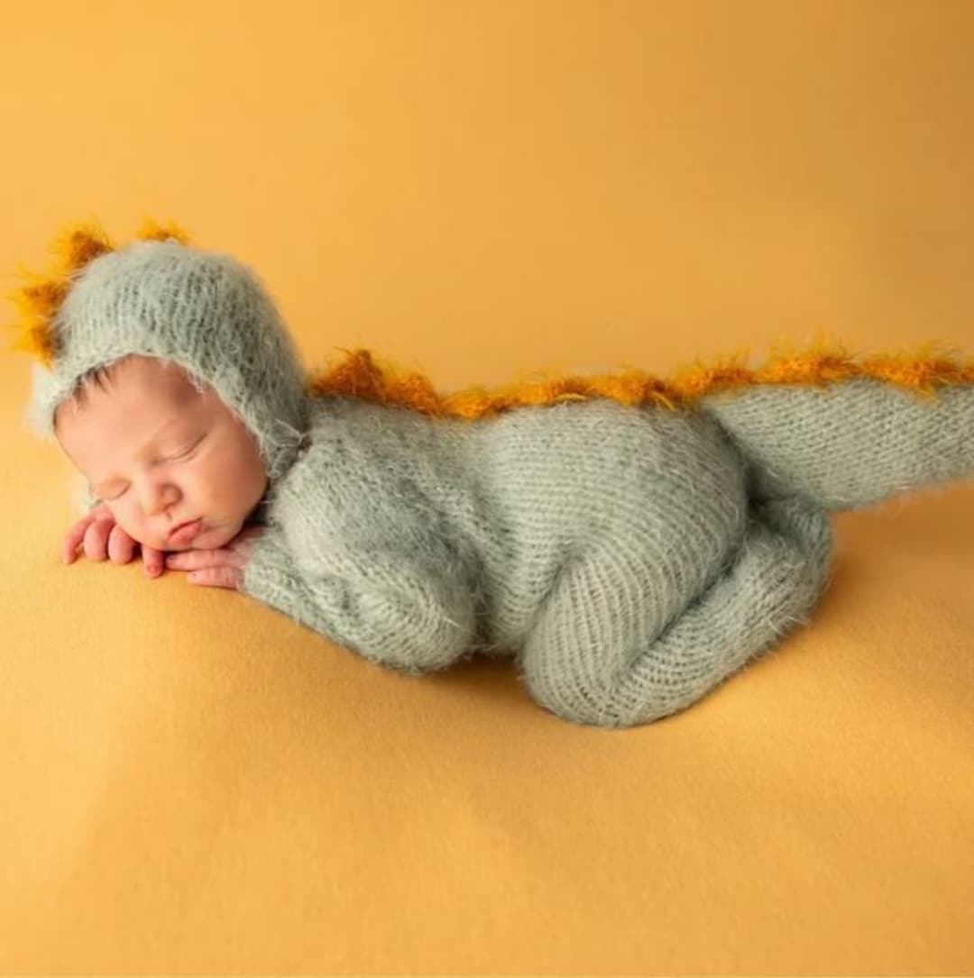 Newborn Dinosaur Costume Dino Dragon Gozilla Outfit Knit Crochet Jumpsuit Bonnet Hat Infant Baby Boy Girl Gift Halloween Photography Props Etsy Canada