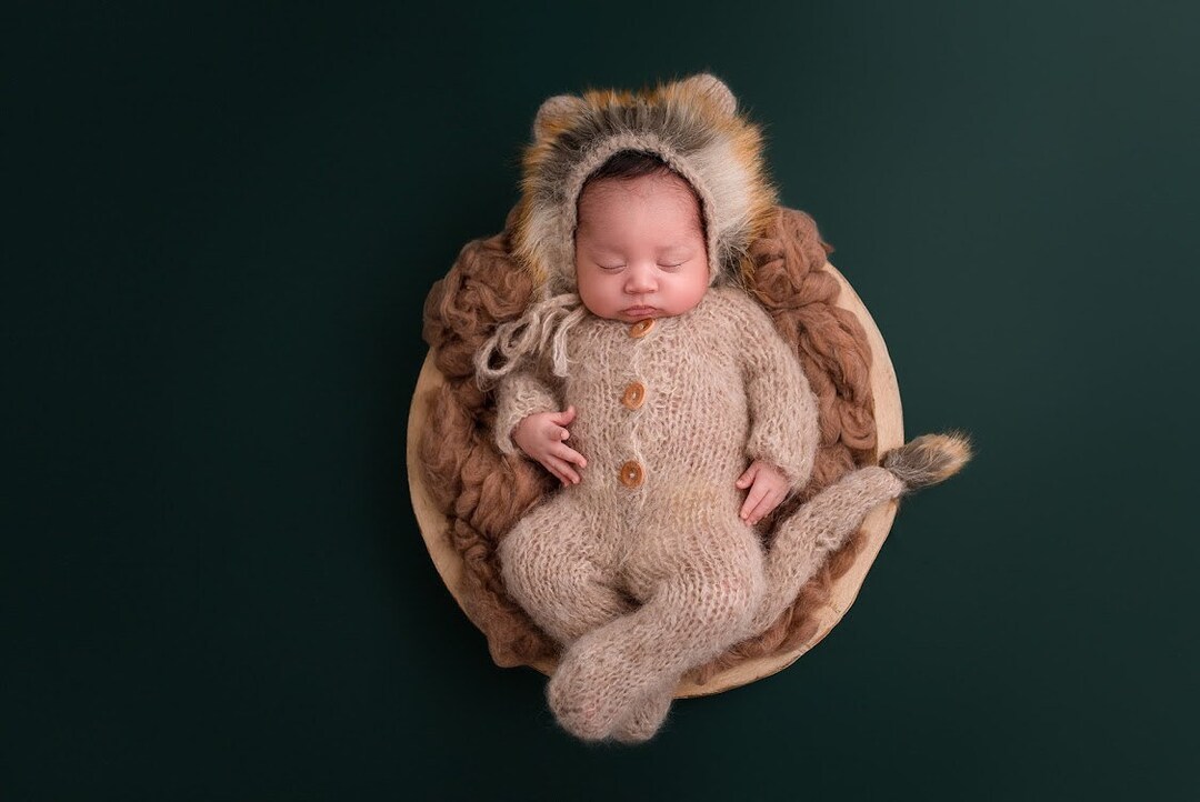 Newborn Lion Costume Baby Knit Crochet Alpaca Outfit Suit Hat Etsy