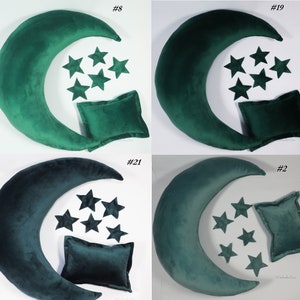 STARS MOON pillow posing filled velvet cushion decor nursery layer newborn maternity infant baby girl kids child gift photography aid props