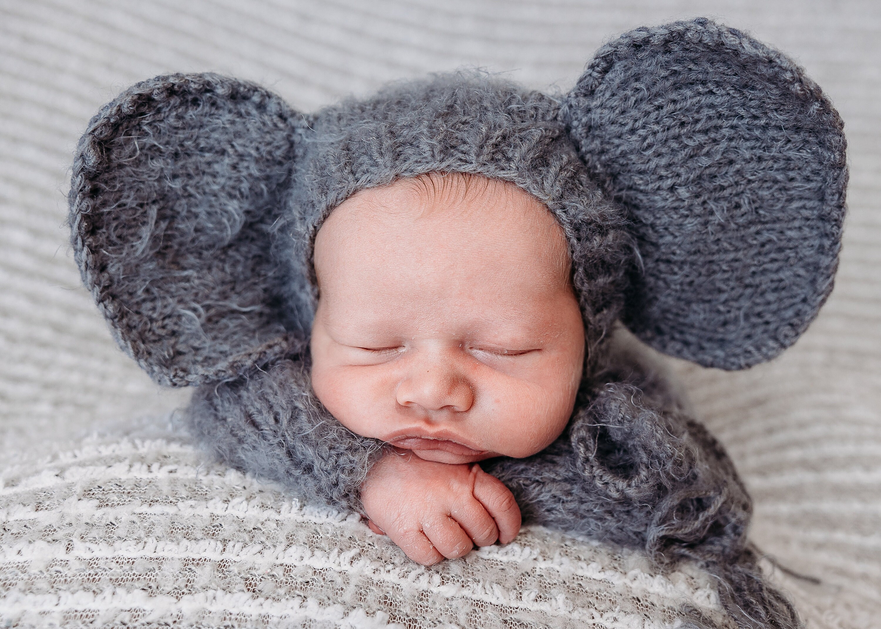 Baby elephant costume Halloween knit crochet outfit suit romper hat bonnet toy newborn infant sitter toddler girl boy gift photography props