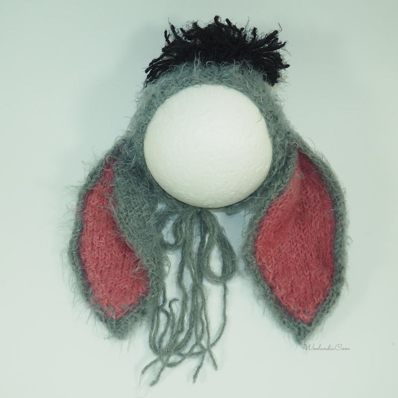 Baby Eeyore Donkey Costume Outfit Knit Crochet Suit Hat Newborn