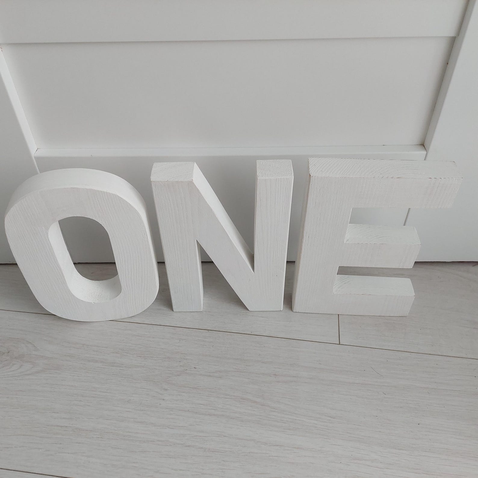 Wooden ONE Letters 1st First Birthday Vintage 3D Sign Infant Baby ...