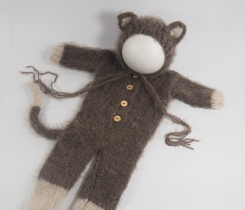 Newborn Cat Outfit Costume Kitty Kitten Knitted Overall Hat Etsy