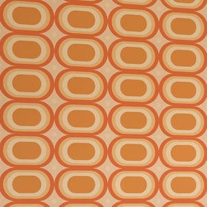 Retro Geometric wallpaper - Peel and Stick Wallpaper or Non Pasted Wallpaper / Geometric Removable wallpaper / Orange wallpaper