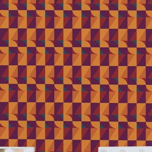 Bold Geometric wallpaper - Peel and Stick Wallpaper or Non Pasted Wallpaper / Geometric Removable wallpaper / Orange self-adhesive wallpaper