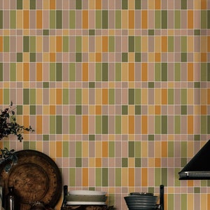 Geometrische Fliesen Style Küchenschrank Tapete - Abziehen und Aufkleben Tapete für Küchenschränke - Vinyl oder Textil