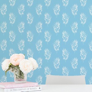 Coastal Breeze wallpaper - Peel and Stick Wallpaper or Non Pasted Wallpaper / Coastal breeze wallpaper / Blue and white wallpaper