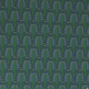 Art Deco Geometric wallpaper - Peel and Stick Wallpaper or Non Pasted Wallpaper / Geometric Removable wallpaper / Green wallpaper