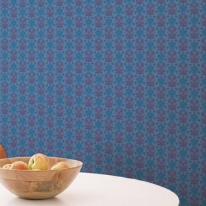 Art Deco Damask wallpaper - Peel and Stick Wallpaper or Non Pasted Wallpaper / Damask Removable wallpaper / Blue self-adhesive wallpaper