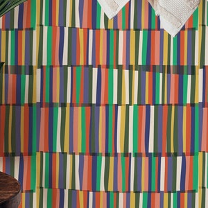 Eclectic Geometric wallpaper - Peel and Stick Wallpaper or Non Pasted Wallpaper / Geometric Removable wallpaper / Colorful wallpaper