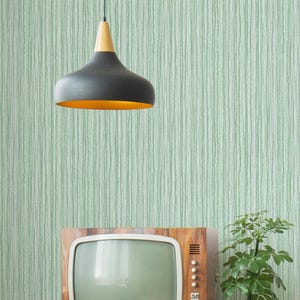Green Preppy Lines Wallpaper | Green Striped Peel and Stick Wallpaper - Removable Fabric or Vinyl, Non-Pasted | Custom Sizes