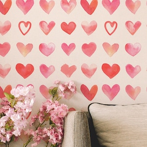 Novelty Fun wallpaper - Peel and Stick Wallpaper or Non Pasted Wallpaper / Fun Removable wallpaper / Red self-adhesive wallpaper