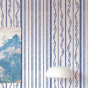 Blue and White Coastal wallpaper | Classic Blue and White Peel and Stick Wallpaper - Removable Fabric or Vinyl, Non-Pasted | Custom Sizes