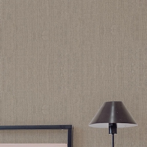 Fog Retro Talbott Wallpaper | Neutral Grasscloth Inspired Peel and Stick Removable Fabric or Vinyl, Non-Pasted | Custom Sizes