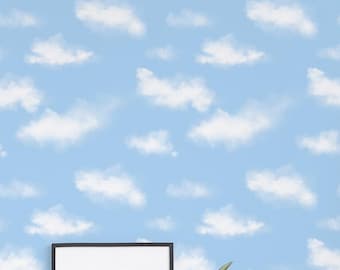 Papel de Parede Céu Azul | Nuvens Autoadesivas Removíveis em Tecido ou Vinil, Sem Cola | Tamanhos Personalizados