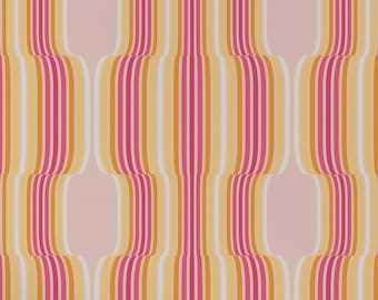 Retro-gestreifte Tapete - Abziehen und Aufkleben-Tapete oder nicht eingefügte Tapete / gestreifte entfernbare Tapete / rosa selbstklebende Tapete