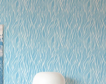 Nautical Coastal Breeze wallpaper - Peel and Stick Wallpaper or Non Pasted Wallpaper / Coastal breeze wallpaper / Blue and white wallpaper