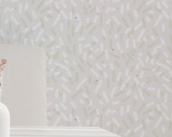 Neutral Sprinkle wallpaper - Peel and Stick Wallpaper or Non Pasted Wallpaper / Terrazzo Removable wallpaper / White self-adhesive wallpaper