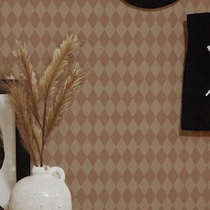 Modern Geometric wallpaper - Peel and Stick Wallpaper or Non Pasted Wallpaper / Geometric Removable wallpaper / Brown wallpaper