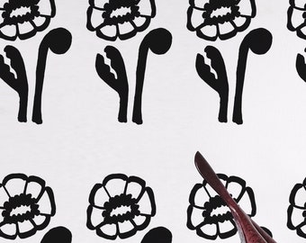 Floral Peel and Stick wallpaper / Bold Removable wallpaper / Scandinavian wallpaper - Self-adhesive or Traditional