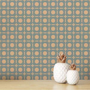 Tiny Geometric wallpaper - Peel and Stick Wallpaper or Non Pasted Wallpaper / Geometric Removable wallpaper / Green self-adhesive wallpaper