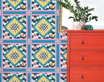 Papel tapiz Groovy Rug: papel tapiz despegable y adhesivo o papel tapiz sin pegamento / Papel tapiz removible divertido / Papel tapiz autoadhesivo colorido