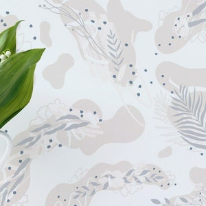 Boho Nursery Removable wallpaper / Beige Boho Peel and Stick wallpaper / Gender Neutral wallpaper - Self-adhesive or Traditional