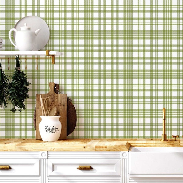 Plaid Wallpaper - Etsy