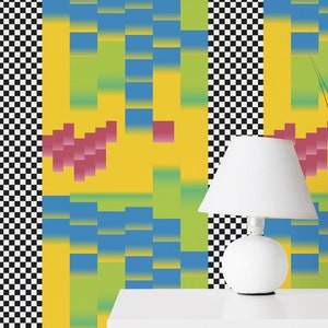 Crazy Pixels wallpaper - Peel and Stick Wallpaper or Non Pasted Wallpaper / Geometric Removable wallpaper / Colorful self-adhesive wallpaper