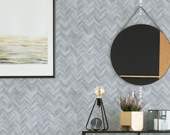 Herringbone Peel and Stick wallpaper / Modern Removable wallpaper / Faux Wood wallpaper - Self-adhesive or Traditional