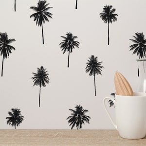Minimalistic Palm Tree Peel and Stick wallpaper / Tropical Removable wallpaper / Palm wallpaper - Self-adhesive or Traditional