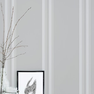 Garden Beadboard wallpaper - Peel and Stick Wallpaper or Non Pasted Wallpaper / Striped Removable wallpaper / Gray self-adhesive wallpaper
